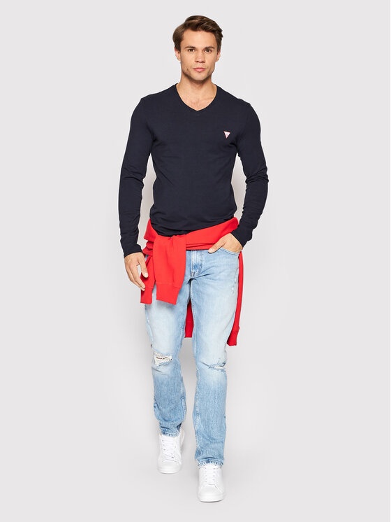 Longsleeve M2YI08 J1311 Blu scuro Super Slim Fit