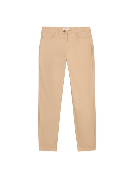 Oltre Oltre Pantaloni di tessuto P710R008476N002 Écru Slim Fit
