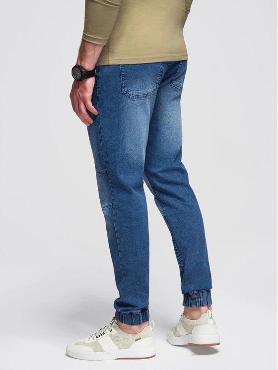 Ombre Ombre Jeansy OM-PADJ-0267 Niebieski Jogger Fit