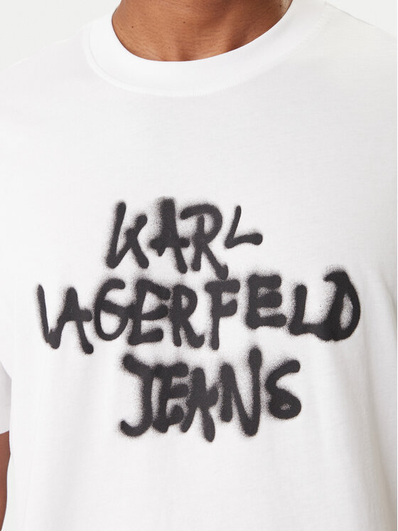 Karl Lagerfeld Jeans Karl Lagerfeld Jeans Tricou B1M17065 Alb Regular Fit