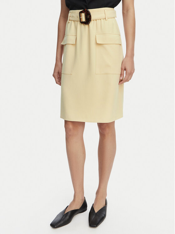 HUGO Spódnica midi Randa 50559313 Beżowy jasny Regular Fit