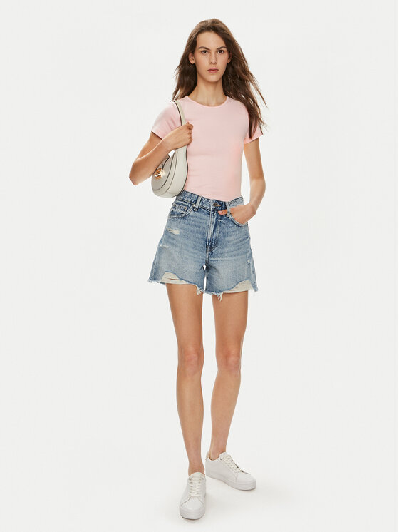 Gina Tricot Gina Tricot Футболка Basic 17957 Рожевий Slim Fit