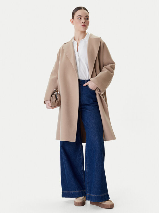 Weekend Max Mara Weekend Max Mara Palton de lână Civada 2615011011 Bej Regular Fit