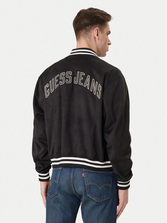 Guess Jeans Guess Jeans Bomber dzseki M6RL0J WJ842 Fekete Regular Fit