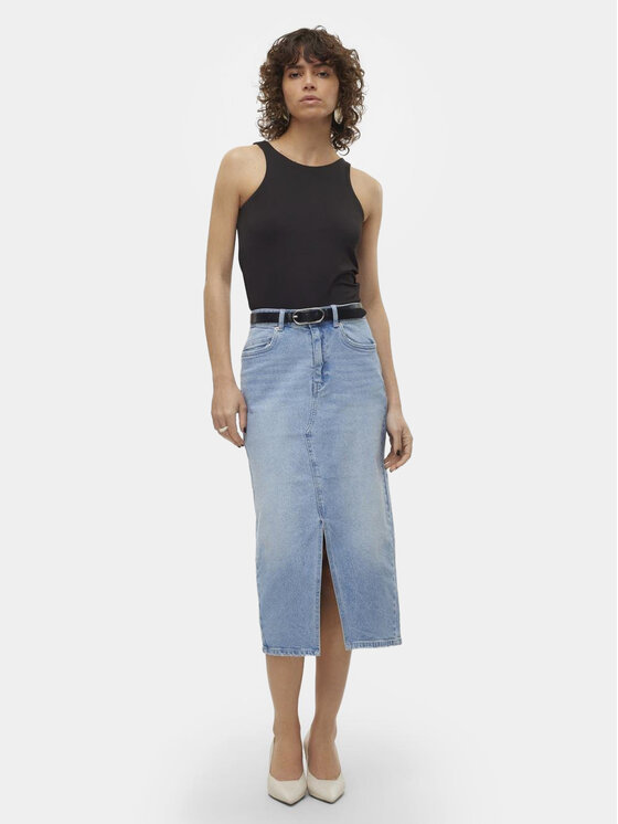Vero Moda Vero Moda Džínová sukně Veri 10295731 Modrá Regular Fit