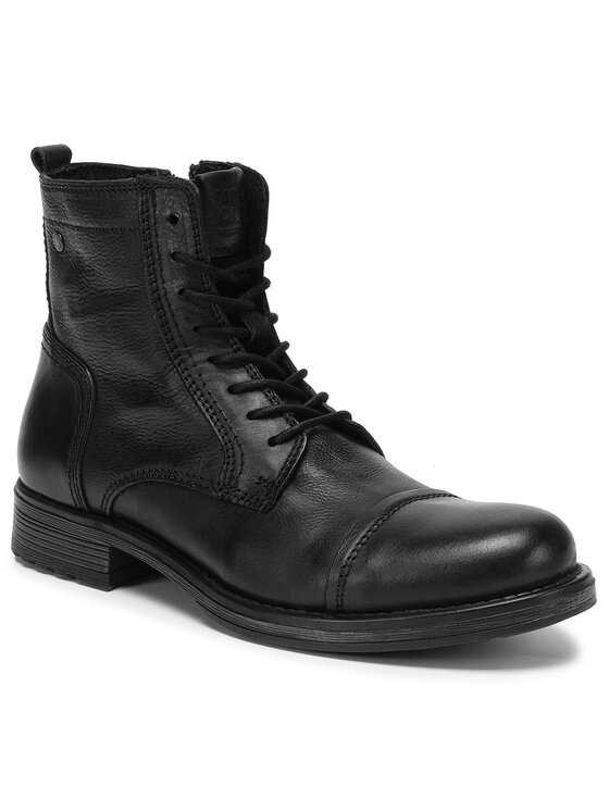 Jack&Jones Zimski škornji Jfwrussel Leather 12155999 Črna
