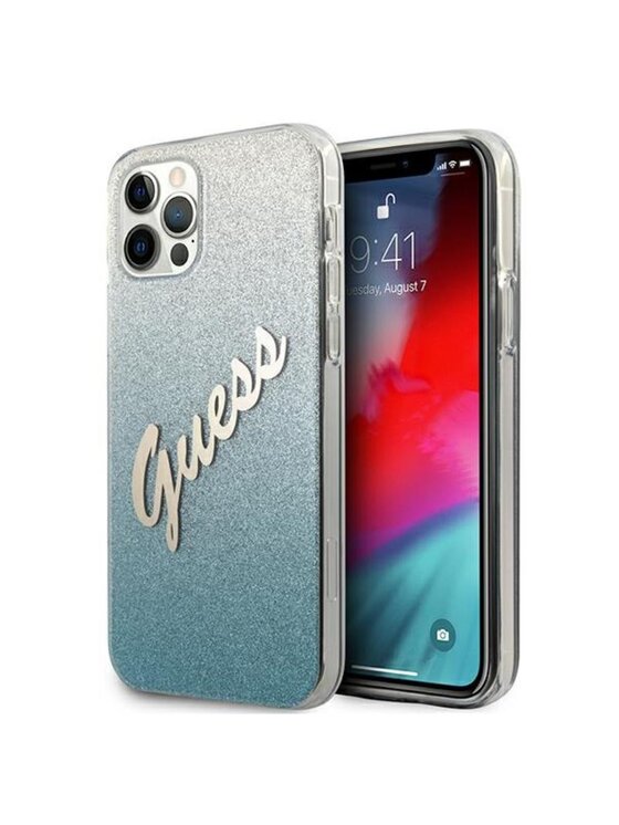 Guess Guess Etui na telefon Glitter Gradient Script Niebieski