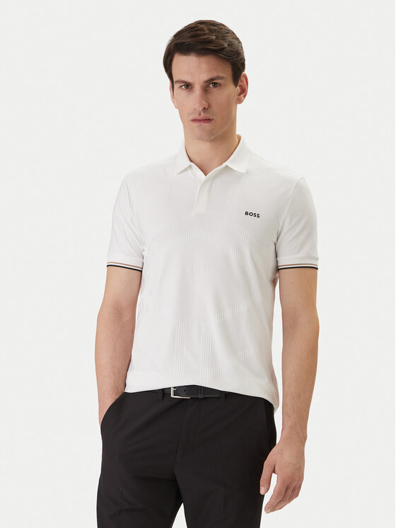 BOSS BOSS Poloshirt Chip Hexa 50554561 Weiß Regular Fit