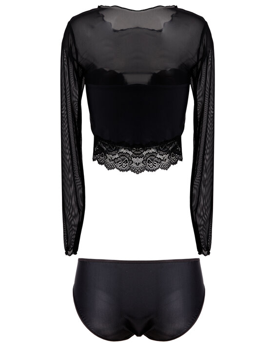 DKaren Lingerie DKaren Lingerie Komplet bielizny Becca Czarny Slim Fit