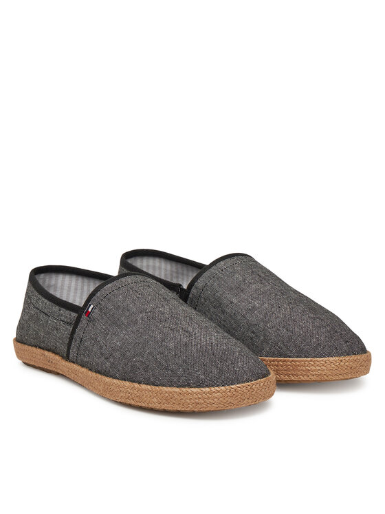 Tommy Hilfiger Tommy Hilfiger Espadrilky Hilfiger Chambray Espadrille FM0FM05391 Čierna