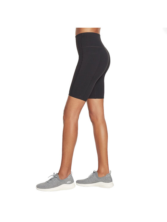 Skechers Skechers Szorty sportowe Skechers Go Walk High Waisted Bike Short Czarny Regular Fit