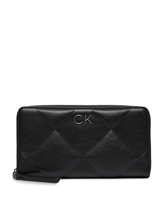 Portofel Mare de Damă Calvin Klein Re-Lock Quilt Za Wallet Lg K60K610774 Negru