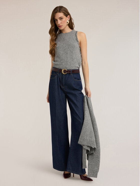 Motivi Motivi Cardigan M557W203756N013 Grigio Regular Fit