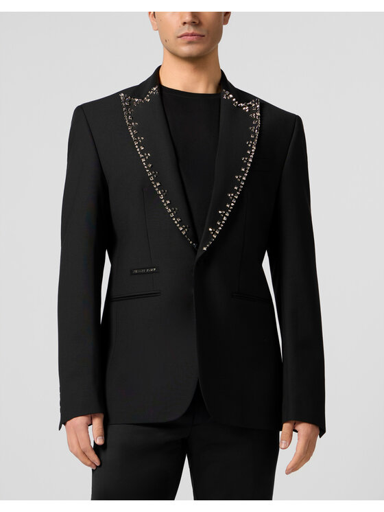 PHILIPP PLEIN PHILIPP PLEIN Marynarka 29065 Czarny Fitted Fit