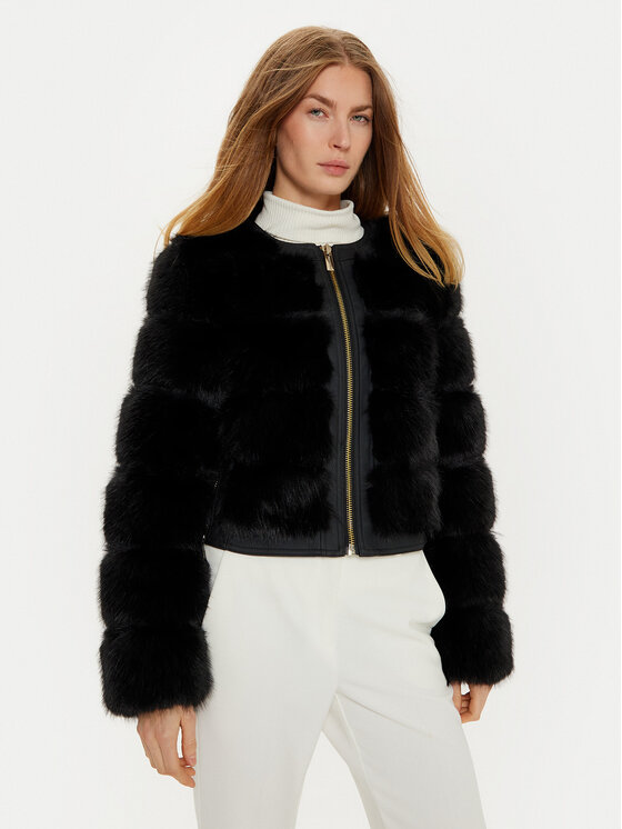 Marciano Guess Marciano Guess Кожено палто Arielle 4BGL28 7202A Черен Regular Fit