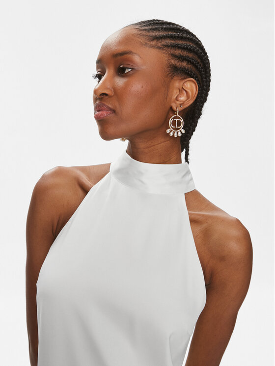YAS YAS Coctailkleid Dottea 26032326 Weiß Slim Fit