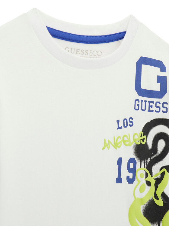 Guess Guess Tričko N6RI07 K8HM4 Biela Regular Fit