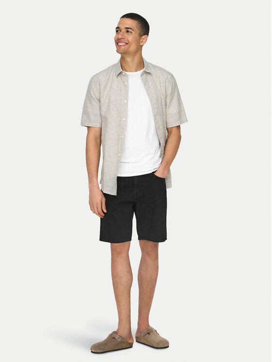 Only & Sons Only & Sons Džínové šortky Edge 22028012 Černá Regular Fit