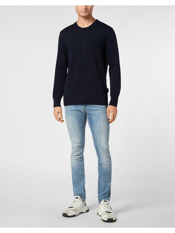 PHILIPP PLEIN PHILIPP PLEIN S dlhými rukávmi 9487 Modrá Regular Fit