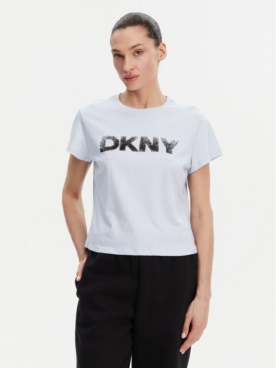 Damski T-Shirt DKNY, Rozmiar S, Błękitny, DP4T1035