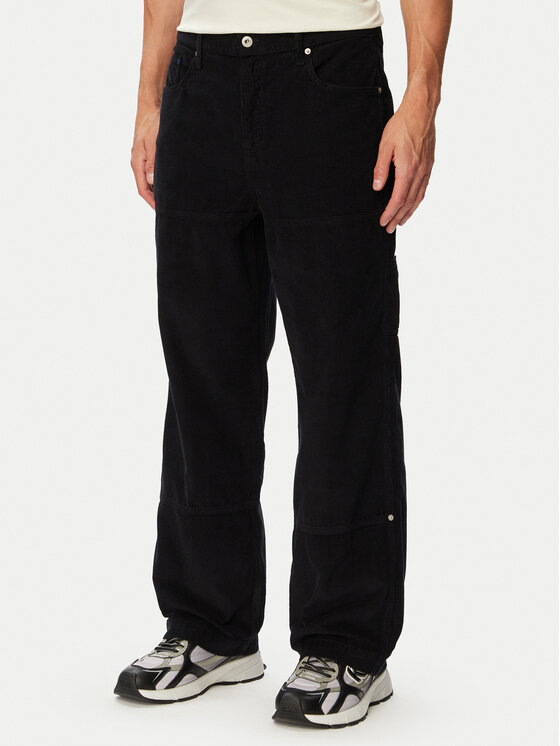 Karl Lagerfeld Jeans Karl Lagerfeld Jeans Szövet nadrág B3M10017 Fekete Relaxed Fit
