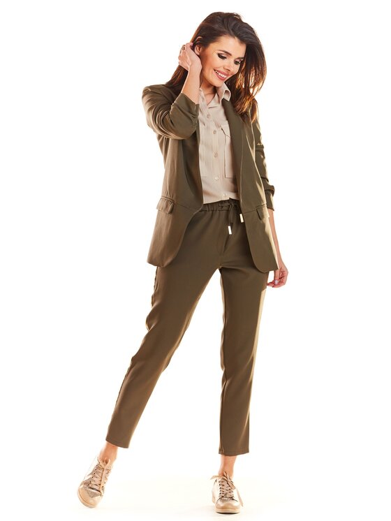 Awama Awama Spodnie damskie A270 Khaki Basic Fit