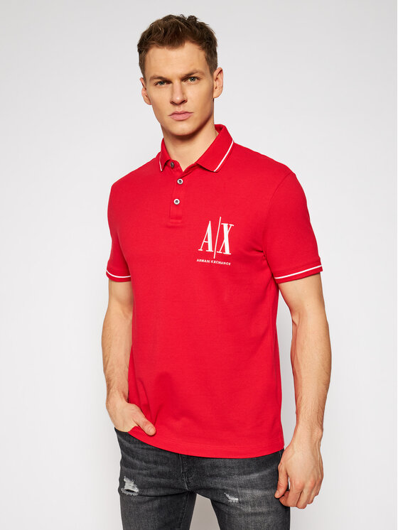 armani exchange red polo