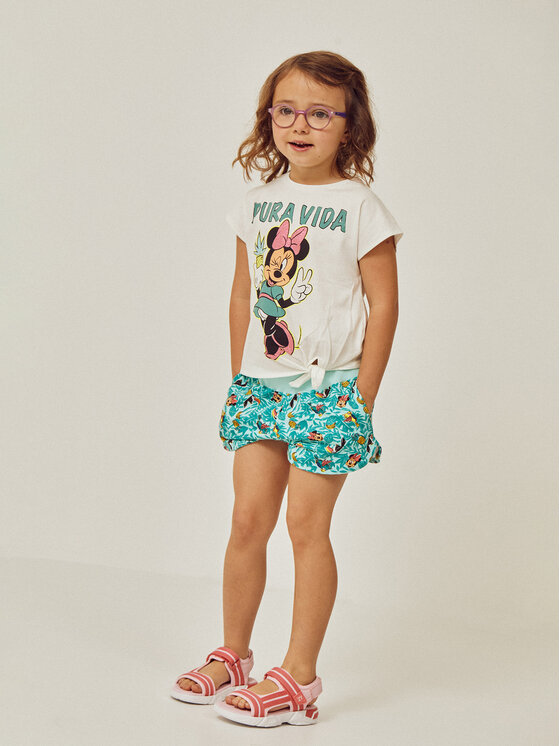Zippy Súprava Tričko a šortky Myszka Minnie ZKGAP0602 23004 Biela Regular Fit