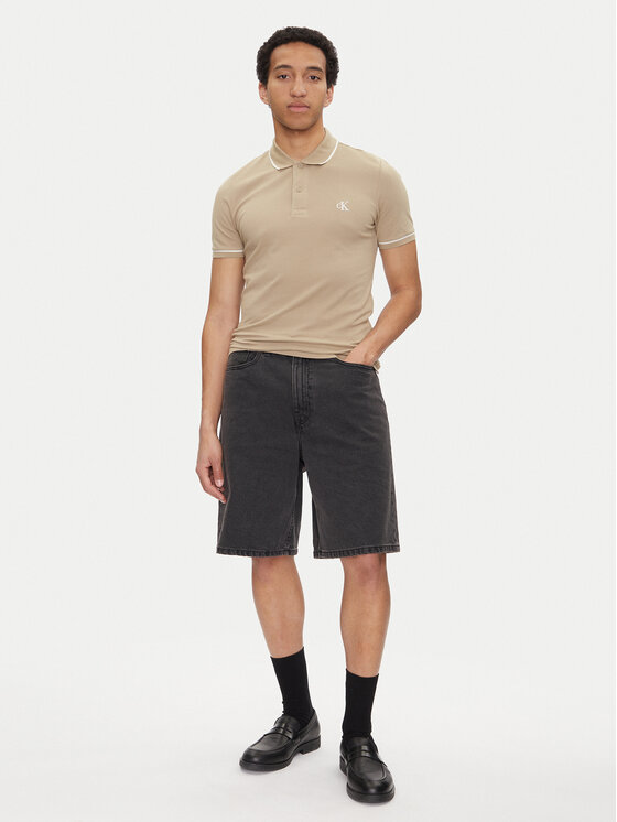 Calvin Klein Jeans Calvin Klein Jeans Polokošile J30J315603 Béžová Slim Fit