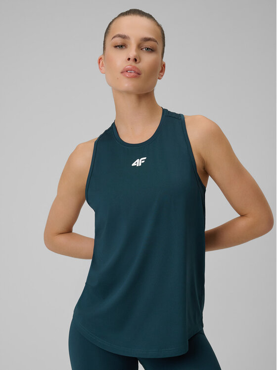 4F 4F Koszulka techniczna BASIC+ Turkusowy Regular Fit