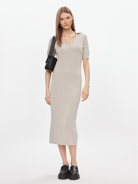 Calvin Klein Calvin Klein Úpletové šaty K20K206519 Béžová Regular Fit