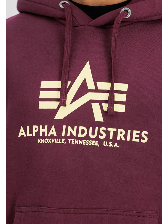 Alpha Industries Alpha Industries Bluza Basic Big Logo Hoodie Czerwony Regular Fit
