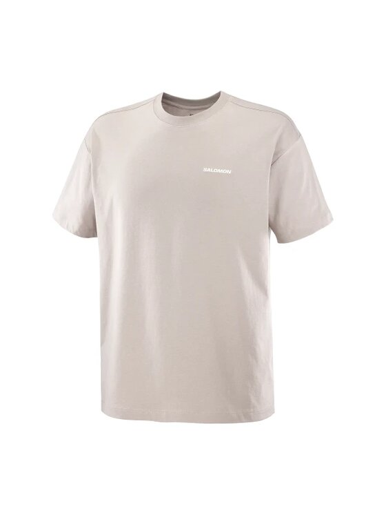 Salomon Salomon T-Shirt CHEST LOGO RELAXED Beżowy Regular Fit