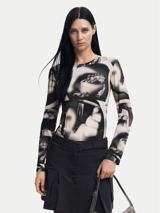 Desigual Desigual Bluza Surrealismo 24WWTK49 Siva Slim Fit