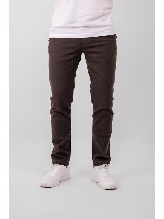 TeeShoppen TeeShoppen Chinosy 'Perform Collection' Brązowy Regular Fit