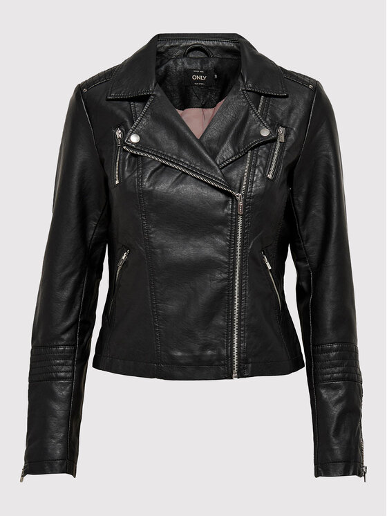 ONLY ONLY Куртка зі штучної шкіри Gemma 15153079 Чорний Regular Fit