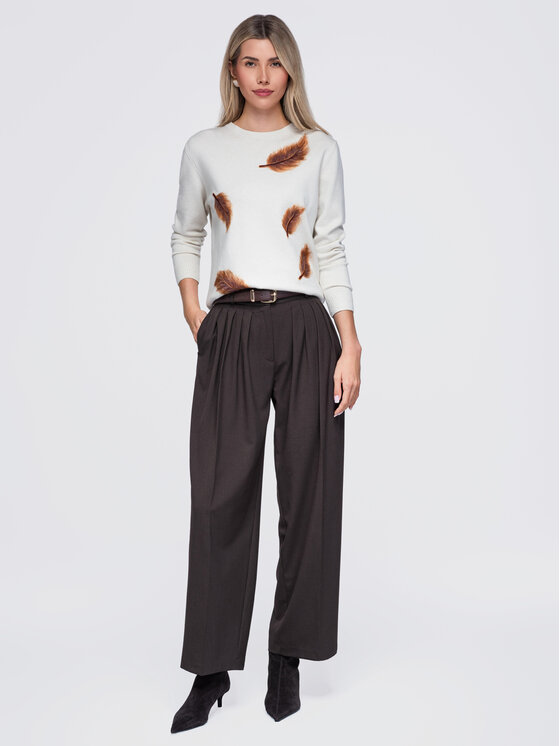 Ombre Ombre Sweter OW-SW-E0027 Beżowy Regular Fit
