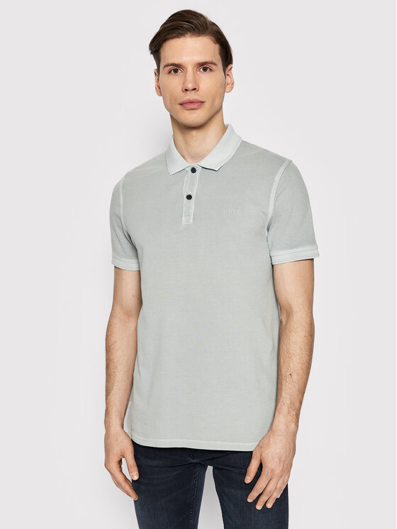 Boss Polo majica Prime 50468576 Siva Slim Fit