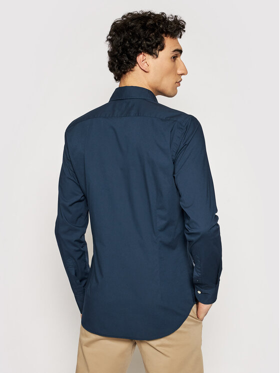 La Martina La Martina Srajca CCMC02 PP003 Mornarsko modra Slim Fit