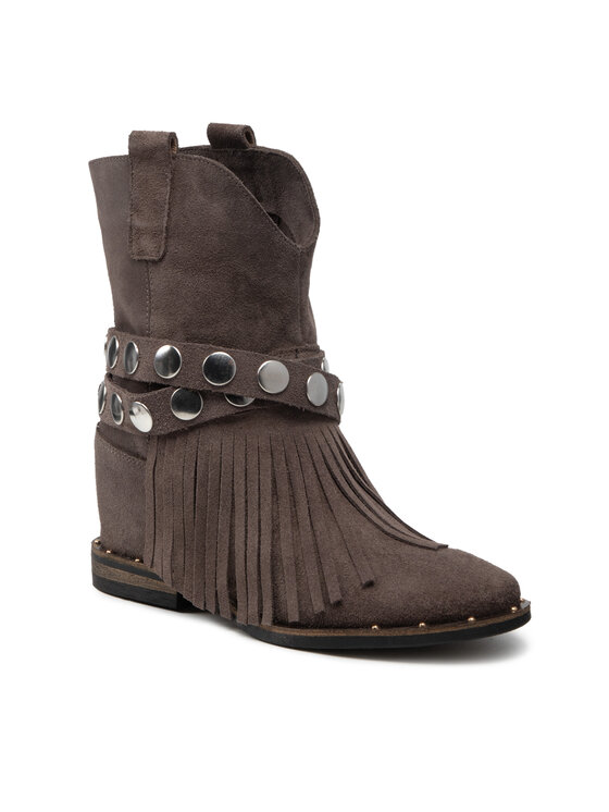 Carinii Botine B7751 Gri La Reducere si Transport Gratuit Biker boots 2023-09-28