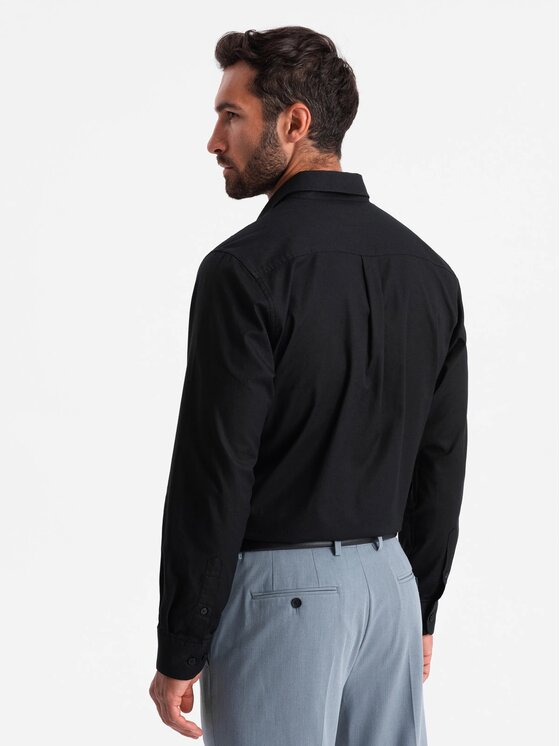 Ombre Ombre Košile OM-SHCS-0147 Černá Regular Fit