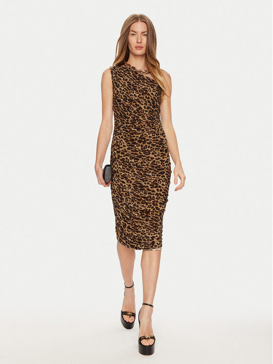 NORMA KAMALI NORMA KAMALI Cocktail obleka KK4223PL667438 Rjava Slim Fit
