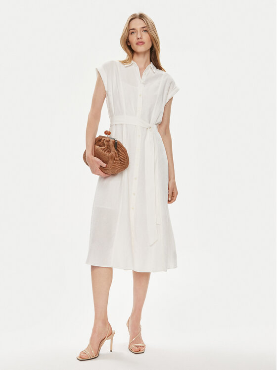 Gap Gap Sukienka koszulowa 857655-00 Écru Regular Fit