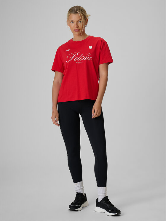 4F 4F Legginsy STREFA KIBICA Czarny Regular Fit