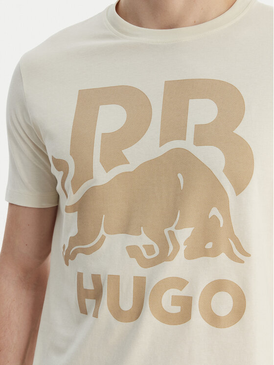 HUGO HUGO Tricou Dlix_RB 50559696 Écru Regular Fit
