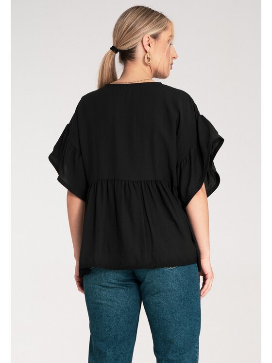 FIGL FIGL Bluzka M1211 Czarny Regular Fit
