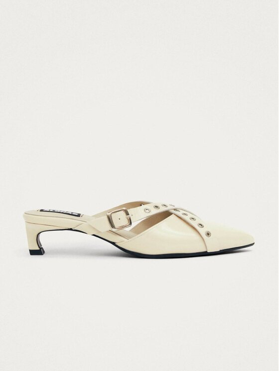 ALOHAS ALOHAS Sandały Zyra Onix Cream Leather Mules Beżowy
