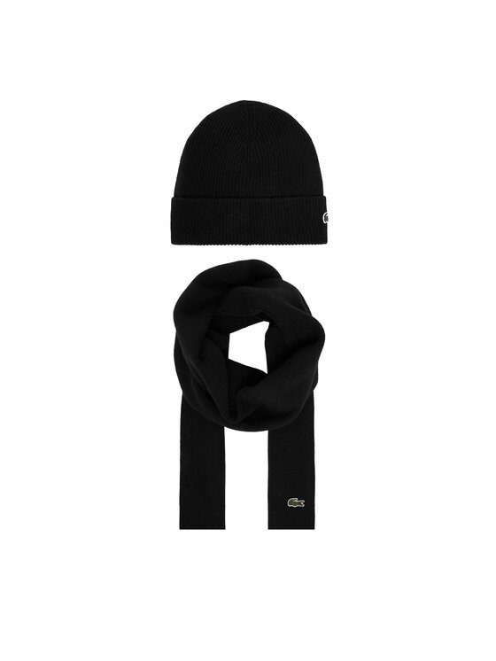 Lacoste Lacoste Zestaw szalik i czapka RB5385 Czarny