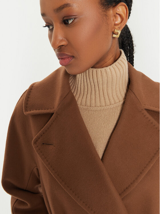 Weekend Max Mara Weekend Max Mara Gyapjú kabát Resina 2425016092 Barna Regular Fit