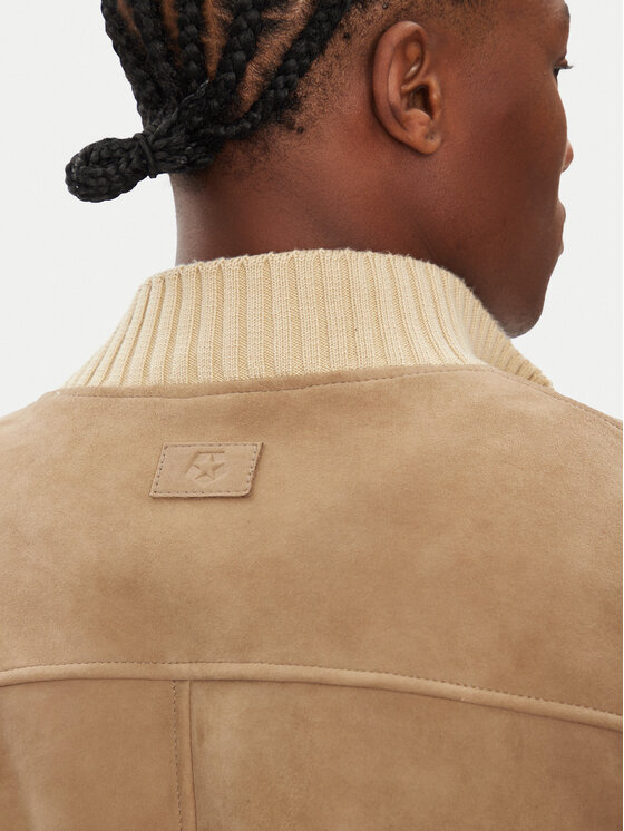 Milestone Milestone Кожено яке MSDario 531621 60695 Бежов Regular Fit